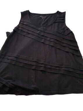 COLDWATER CREEK Size XL 18 Black Knit Sleeveless Tank Layering Shell EXC